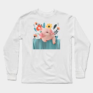 Cute Baby Animals - Piglet Long Sleeve T-Shirt